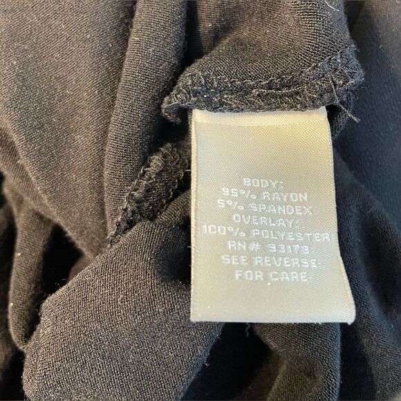 Joan Vaas Black Top Sheer Overlay S - Picture 6 of 6